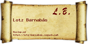 Lotz Barnabás névjegykártya